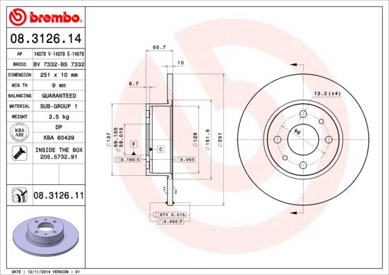 AP 14078 E - Disc frana allinparts.ro
