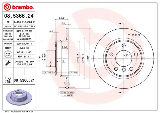AP 14304 E - Disc frana - allinparts.ro