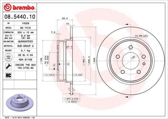 AP 14308 - Disc frana - allinparts.ro