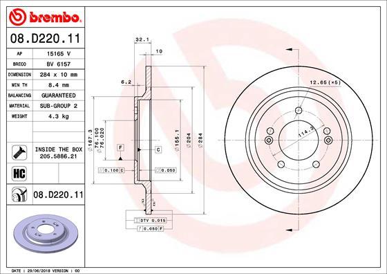 AP 15165 V - Disc frana - allinparts.ro