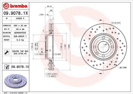 AP 24825 X - Disc frana - allinparts.ro