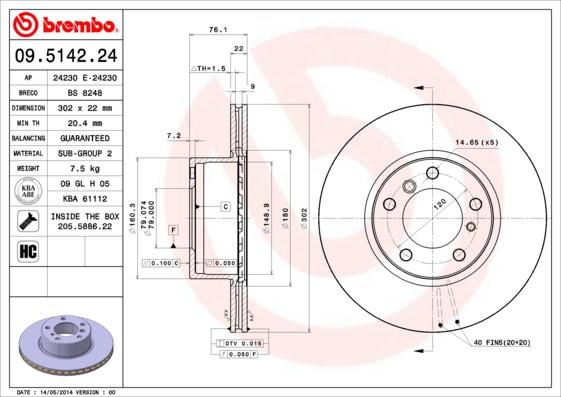 AP 24230 E - Disc frana - allinparts.ro
