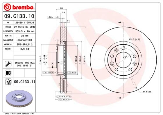 AP 25439 V - Disc frana - allinparts.ro