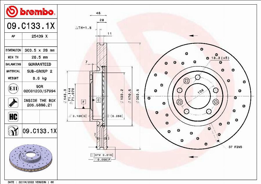 AP 25439 X - Disc frana - allinparts.ro