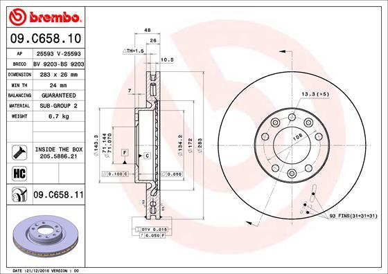 AP 25593 V - Disc frana - allinparts.ro