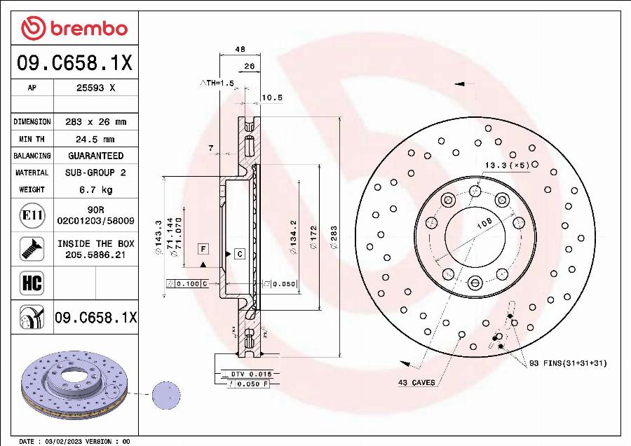 AP 25593 X - Disc frana - allinparts.ro