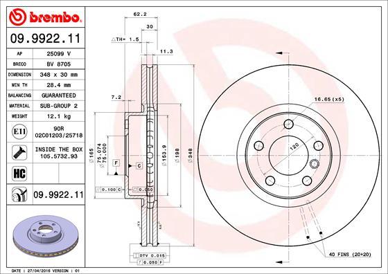 AP 25099 V - Disc frana - allinparts.ro