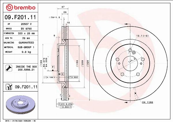 AP 20507 V - Disc frana - allinparts.ro