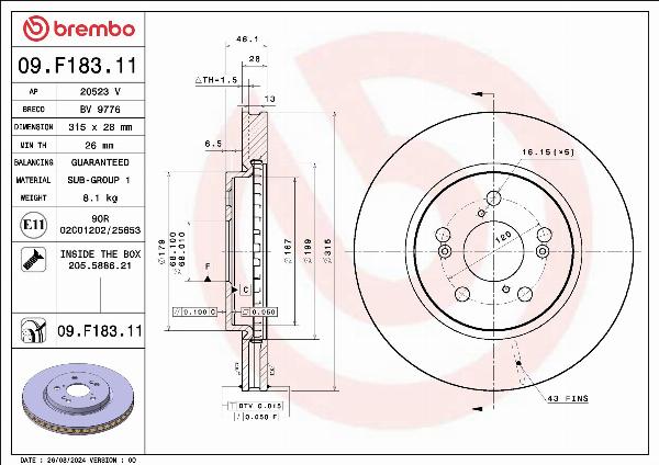 AP 20523 V - Disc frana - allinparts.ro