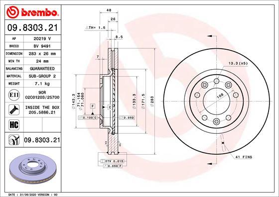 AP 20219 V - Disc frana - allinparts.ro