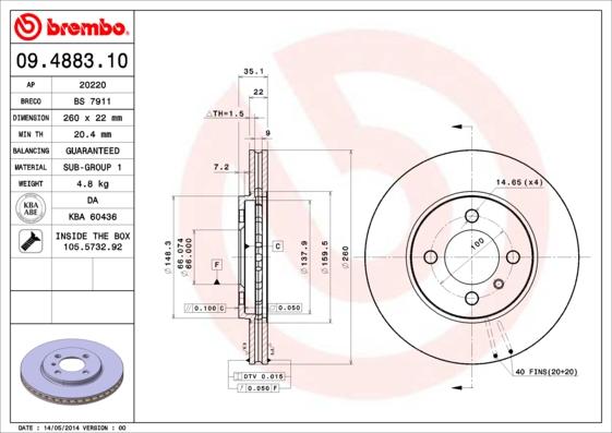 AP 20220 - Disc frana - allinparts.ro