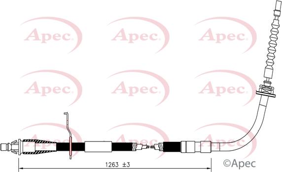 APEC CAB1609 - Cablu, frana de parcare - allinparts.ro