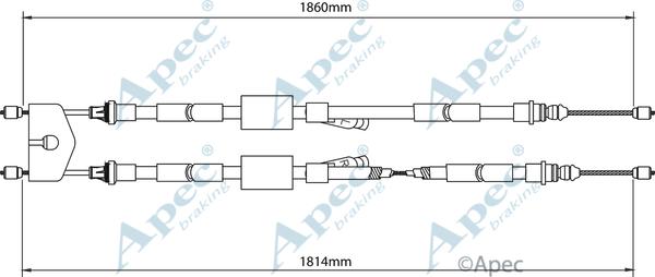 APEC CAB1147 - Cablu, frana de parcare - allinparts.ro