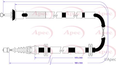 APEC CAB1300 - Cablu, frana de parcare - allinparts.ro