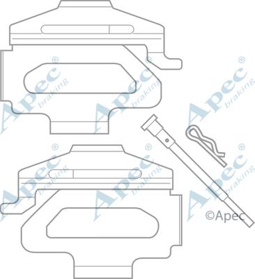 APEC KIT572 - Set accesorii, placute frana allinparts.ro