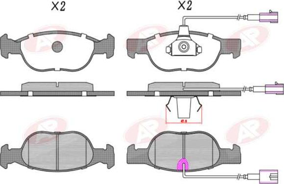 AP-SA 5AP424 - Set placute frana,frana disc allinparts.ro