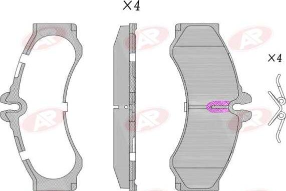 AP-SA 5AP633 - Set placute frana,frana disc - allinparts.ro