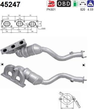 AS 45247 - Catalizator - allinparts.ro
