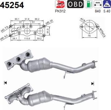 AS 45254 - Catalizator - allinparts.ro