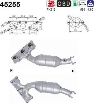 AS 45255 - Catalizator - allinparts.ro