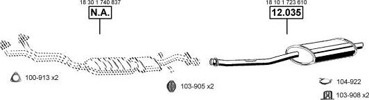 Asmet BM120960 - Sistem de esapament - allinparts.ro