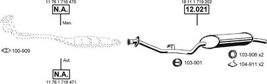 Asmet BM120480 - Sistem de esapament - allinparts.ro