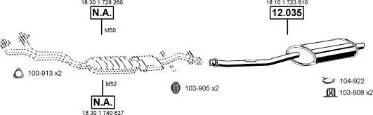 Asmet BM120820 - Sistem de esapament - allinparts.ro