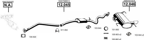 Asmet BM120346 - Sistem de esapament - allinparts.ro