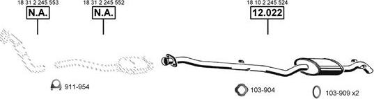 Asmet BM120700 - Sistem de esapament - allinparts.ro