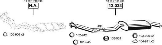 Asmet BM121555 - Sistem de esapament - allinparts.ro