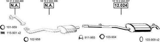 Asmet BM121600 - Sistem de esapament - allinparts.ro