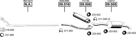 Asmet CI090555 - Sistem de esapament allinparts.ro