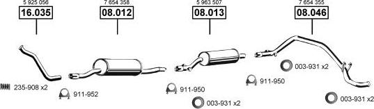 Asmet FI160910 - Sistem de esapament - allinparts.ro