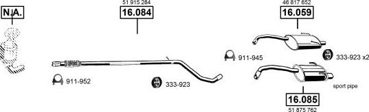 Asmet FI160010 - Sistem de esapament allinparts.ro