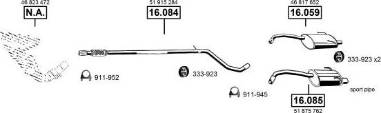 Asmet FI161755 - Sistem de esapament allinparts.ro
