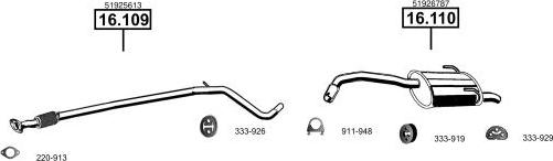 Asmet FI161756 - Sistem de esapament - allinparts.ro