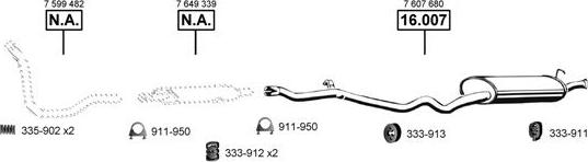 Asmet FI163460 - Sistem de esapament - allinparts.ro