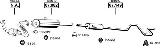 Asmet FO075560 - Sistem de esapament allinparts.ro