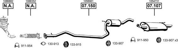 Asmet FO071665 - Sistem de esapament allinparts.ro