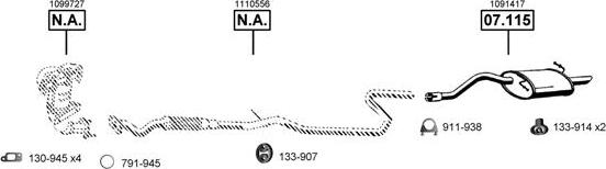 Asmet FO073405 - Sistem de esapament - allinparts.ro