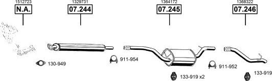Asmet FO072205 - Sistem de esapament - allinparts.ro