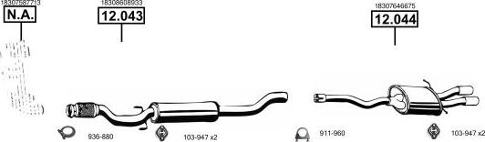 Asmet MG400470 - Sistem de esapament allinparts.ro