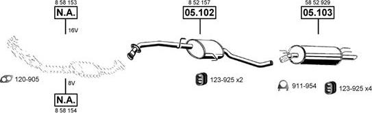 Asmet OP054300 - Sistem de esapament - allinparts.ro
