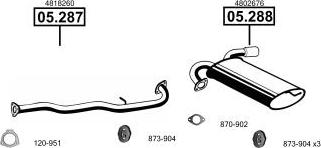 Asmet OP050175 - Sistem de esapament allinparts.ro
