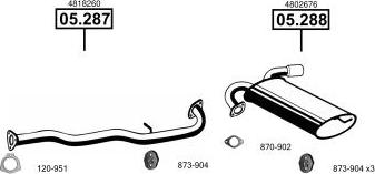 Asmet OP050170 - Sistem de esapament - allinparts.ro