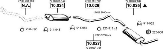 Asmet RE105560 - Sistem de esapament - allinparts.ro
