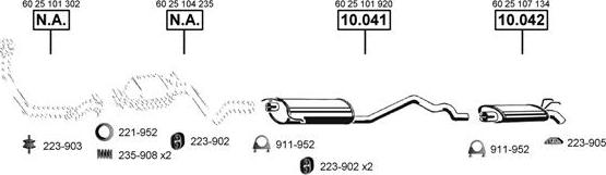 Asmet RE100845 - Sistem de esapament allinparts.ro
