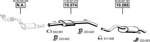Asmet RE100385 - Sistem de esapament - allinparts.ro