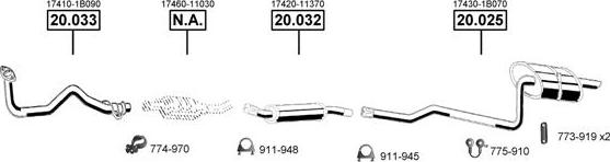 Asmet TO201985 - Sistem de esapament - allinparts.ro