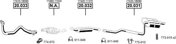 Asmet TO201550 - Sistem de esapament - allinparts.ro